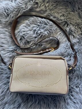 Prada Canvas Camera Bag Crossbody